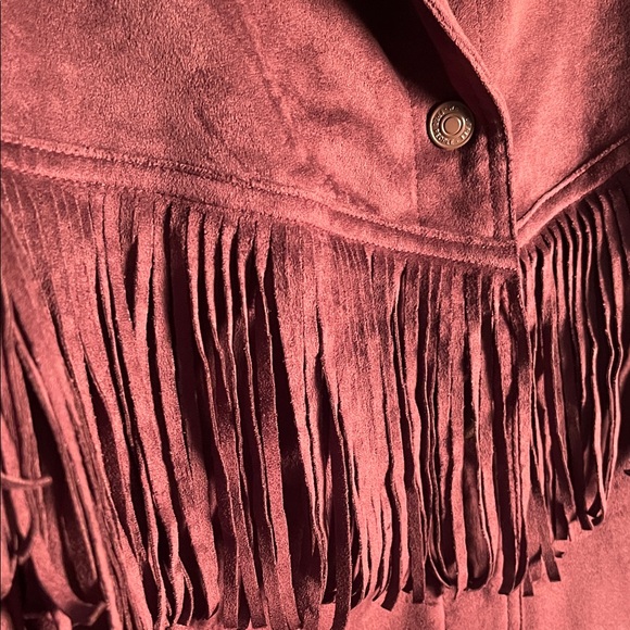 Free People / We The Free Maroon Fringe Suede Jacket - Picture 5 of 5